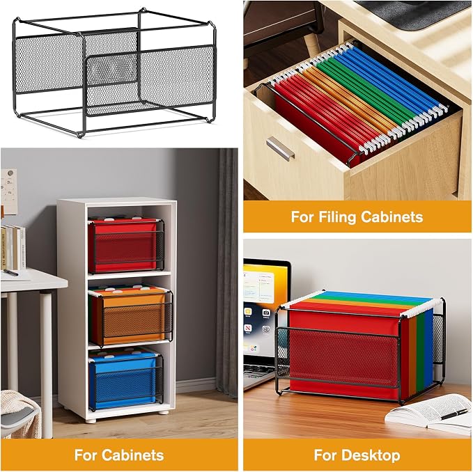 MaxGear Hanging File Organizer Box, Letter Size File Folder Organizer, 2 Pack | - Image 6
