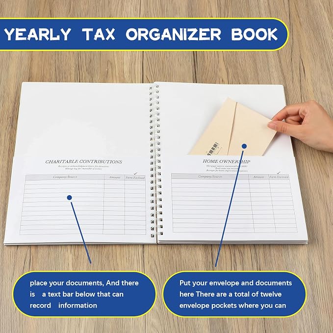 Faccito 2 Pack 2026 2027 Yearly Tax Organizer 13" x 9.7" Tax Record Organizer - Image 3