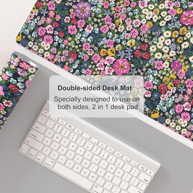 Colorful Star Large Mouse Pad, Floral Desk Mat Office Supplies, Waterproof Faux - Image 5