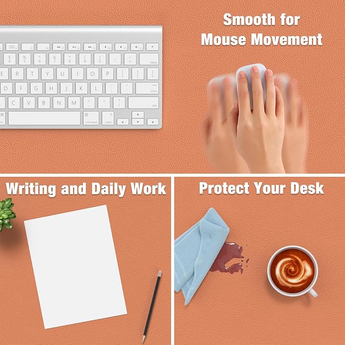 Hsurbtra Desk Pad, 35.5" x 17" PU Leather Desk Mat, XXL Extended Mouse Pad - Image 4