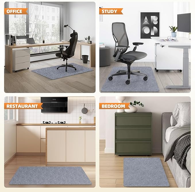Office Chair Mat for Hardwood and Tile Floor, Anti-Slip Mat for Rolling Chair - Image 6