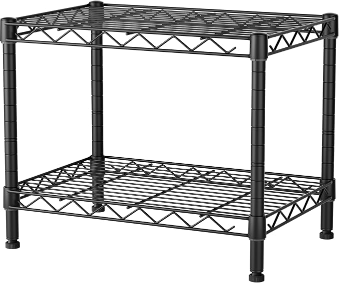 SINGAYE Small Wire 2 Shelves Pantry Metal Shelf Floor Organizer Under Desk | - Image 8