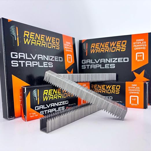 T50 Galvanized Staples Heavy Duty 3/8" Crown, 1/2" Inch Leg Length by RenewedWarriors