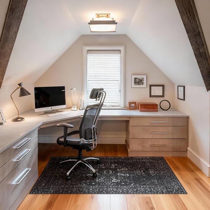 Office Chair Mat for Hardwood Floor, Anti-Slip Under Desk Mat Rug for Rolling - Image 2