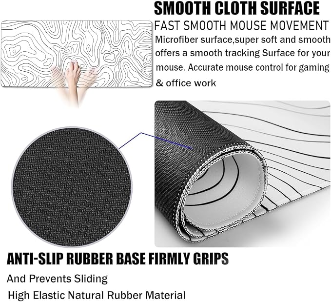 Large Mouse Pad, Big Desk Mat Large Office Desk Pad, Durable Extended Mouse Mat - Image 4