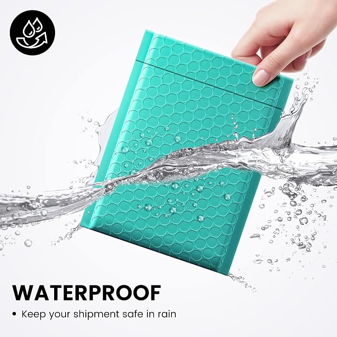 Fuxury 300 Pack Teal Bubble Mailers 6x10 Small Bubble Shipping Envelopes | - Image 4