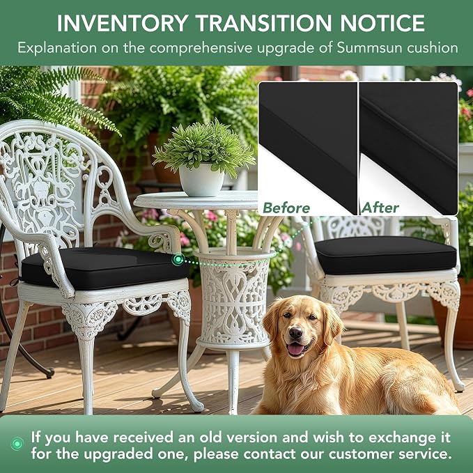 Outdoor Chair Cushions Set of 2: Waterproof & Fade Resistant Patio Furniture - Image 9