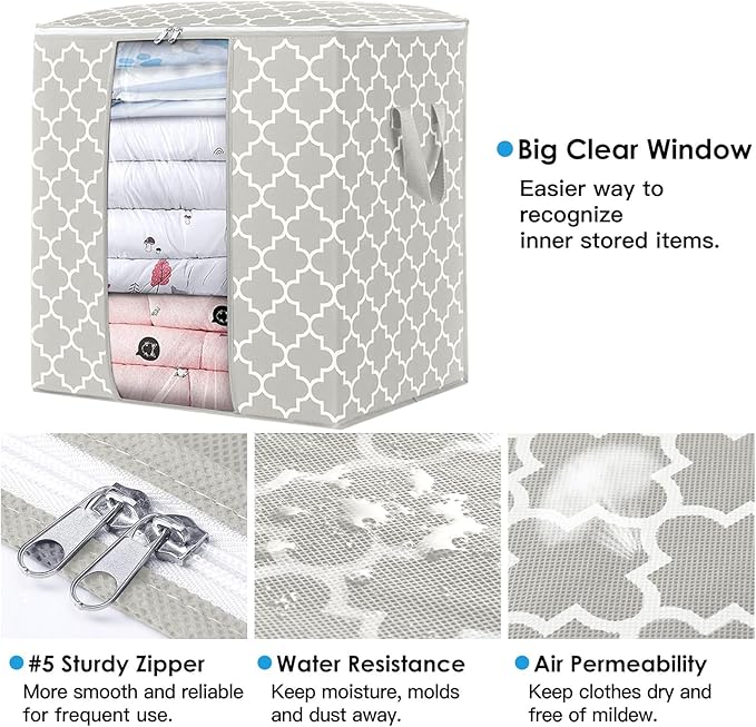 WISELIFE Storage Bags 8 Pack/100L Large Blanket Clothes Organization and - Image 2