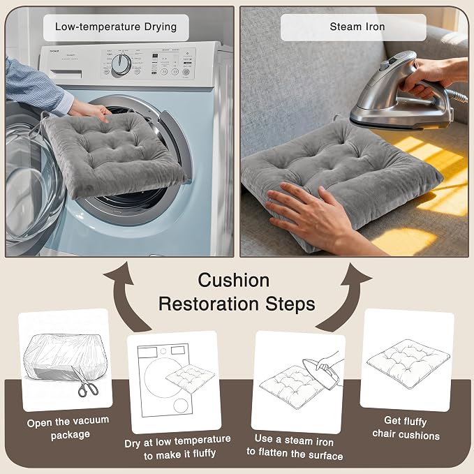 OVOV 4 Pack Chair Cushions for Dining Chairs Soft Seat Cushions for Kitchen - Image 7