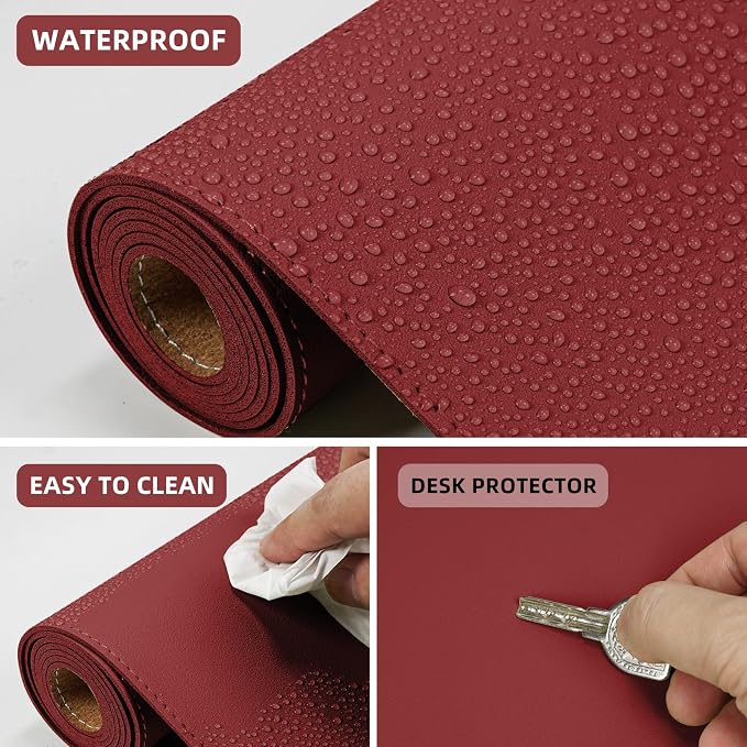 AFIING Cork Desk Mat, 35.4" x 17", Desk pad Protector | Dual-Sided Cork & PU - Image 4