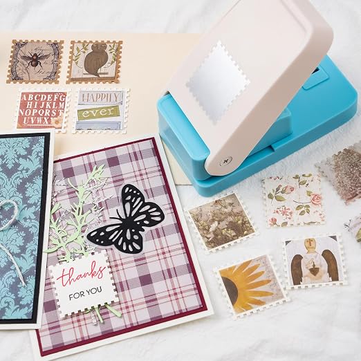 2 Pcs Stamp Punch, 1 Inch Square Hole Punch & 1 Inch Square Postage Stamps - Image 3