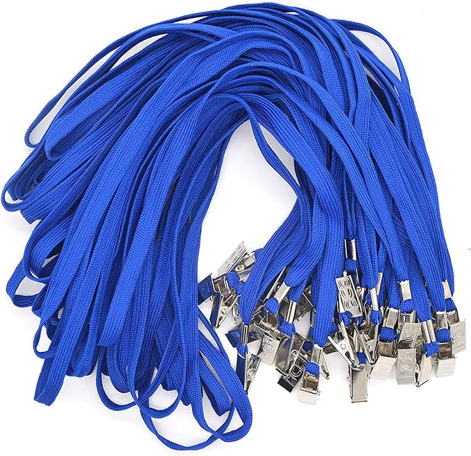 Bird Fiy Blue Lanyards 100 Pack Bulk Badge Lanyards by BirdFiy