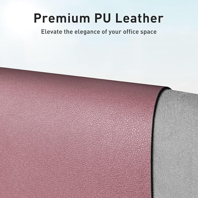 Aothia Leather Desk Pad Protector, Mouse Pad, Office Desk Mat, Non-Slip PU - Image 2