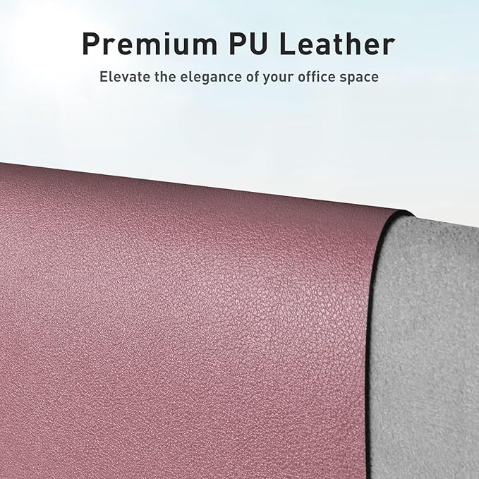 Aothia Leather Desk Pad Protector, Mouse Pad, Office Desk Mat, 31.5" x 15.7" - Image 2