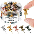 Outus 100 Pcs Giant Push Pins Large Thumb Tacks Metal Heads 1 Inch Jumbo Push by Outus