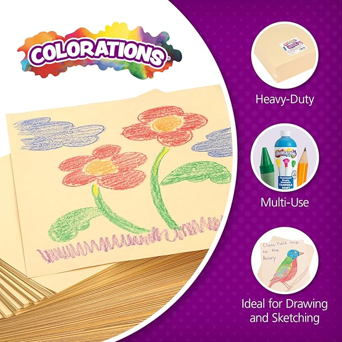 Colorations Manila Paper, 18 x 24 inches, 500 Sheets, Heavyweight, Drawing Paper - Image 4