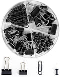 Paper Clips and Binder Clips Set, Metal Assorted Sized Binders by CREECHWA