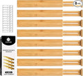Expandable Bamboo Drawer Dividers 8 pack by LUXVIOR