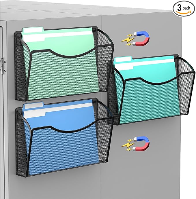 Gawerk Magnetic Wall File Folder, No Drilling Hanging Metal Document Paper Mail by Gawerk
