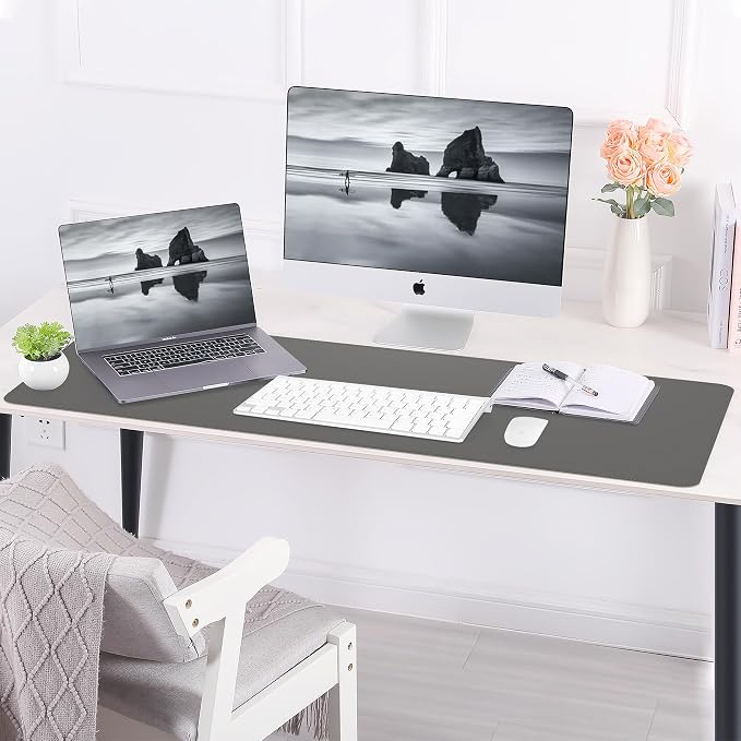 AFIING Cork Desk Mat 47" x 23.6", Dual-Sided Natural Cork & PU Leather Desk Pad - Image 6