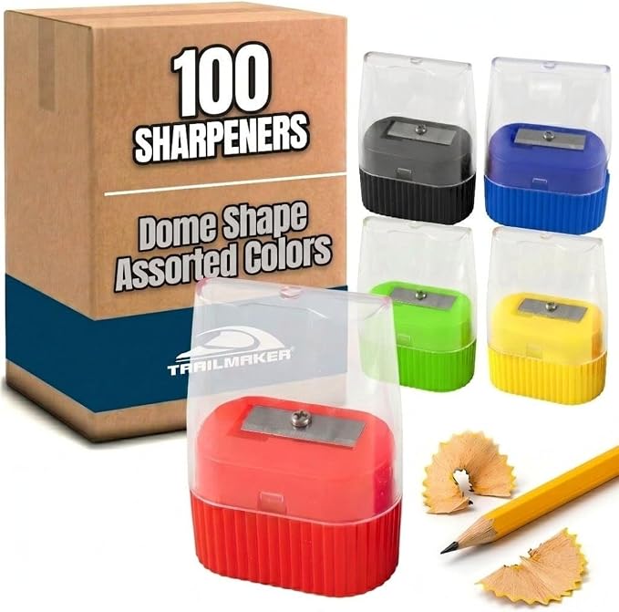 100 Pack Handheld Manual Pencil Sharpeners in Bulk Plastic Pencil Sharpeners by TrailmakerBuiltforLife%E2%80%99sAdventuresBigandSmall