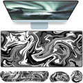 Desk Mat Black, Large Gaming Mouse Pad by QOMOLAMA