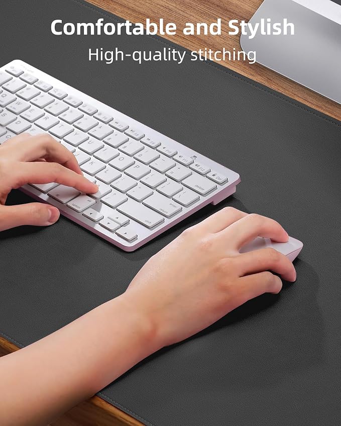 Leather Desk Pad Protector- 48" x 17" Office Desk Mat, Non-Slip PU Leather - Image 3