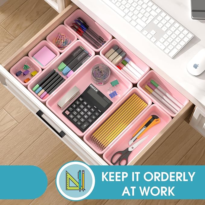 10 PCS Drawer Organizer Set, 4 Size Makeup Drawer Divider Organizer - Image 4