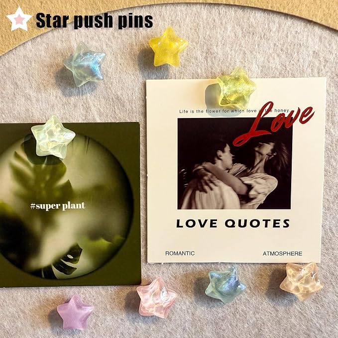 Push Pins for Walls, Star Decorative ThumbTacks for Cork Board Cute Tacks - Image 4