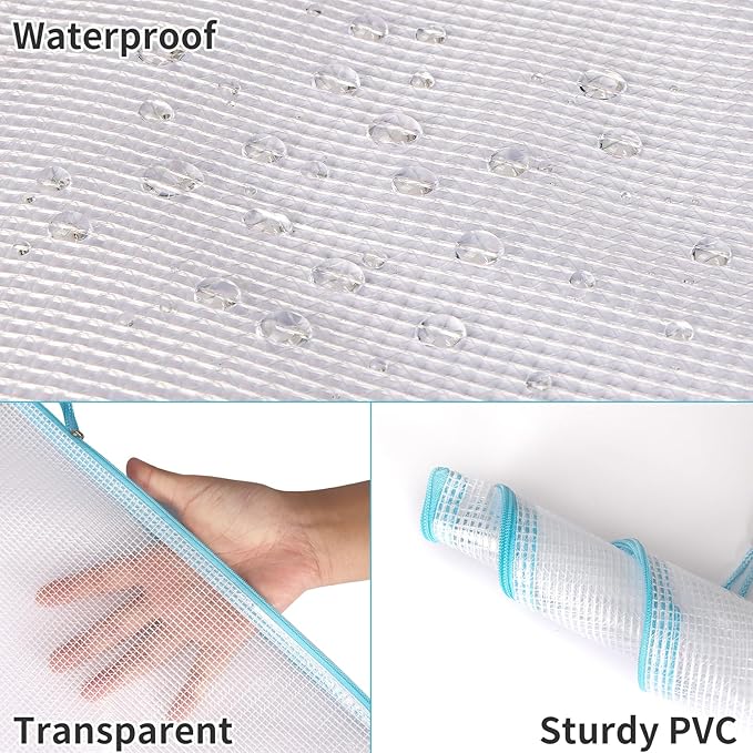 EOOUT 100pcs Mesh Zipper Pouch, A4 Size, 10 Colors Zipper Bags - Image 3