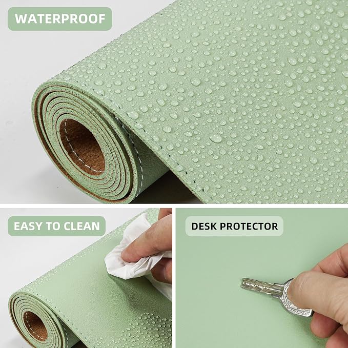 AFIING Cork Desk Mat 47" x 23.6", Dual-Sided Natural Cork & PU Leather Desk Pad - Image 3