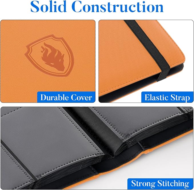 Premium 9 Pocket Card Binder for 360 Cards, Fabmaker PU Cover Trading Card - Image 2