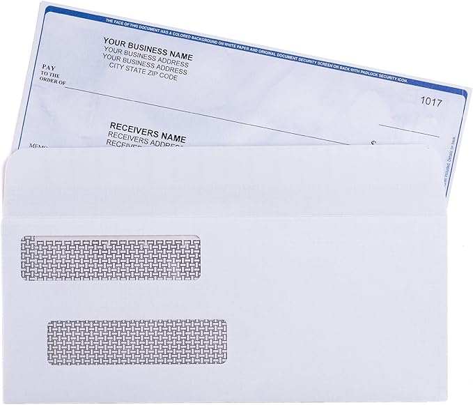500 Self Seal QuickBooks Double Window Security Check Envelopes - Image 3