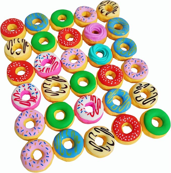 30PCS Cute Fun Donut Erasers for Kids Bulk, Back to School Party Gifts by Jsehchya