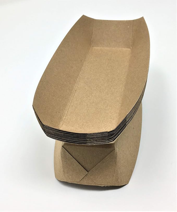 Mr Miracle 7 Inch Paper Hot Dog Tray in Kraft Paper. Pack of 25. Disposable - Image 8