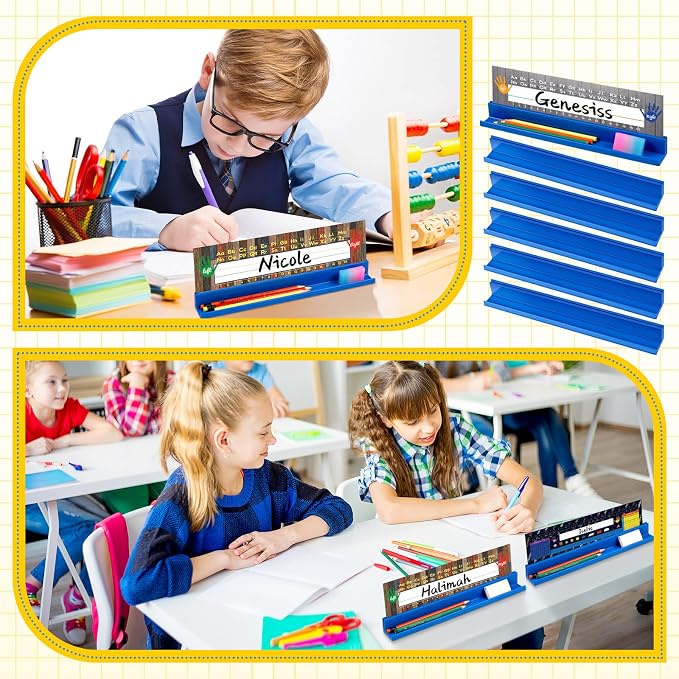 PerKoop 30 Pcs Classroom Desk Name Plates Holder - Image 5