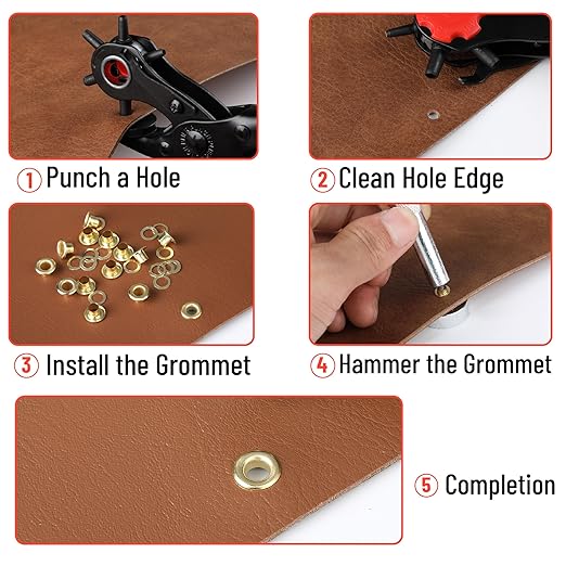 UNCO- Leather Hole Punch Tool Set, Belt Hole Puncher - Image 6
