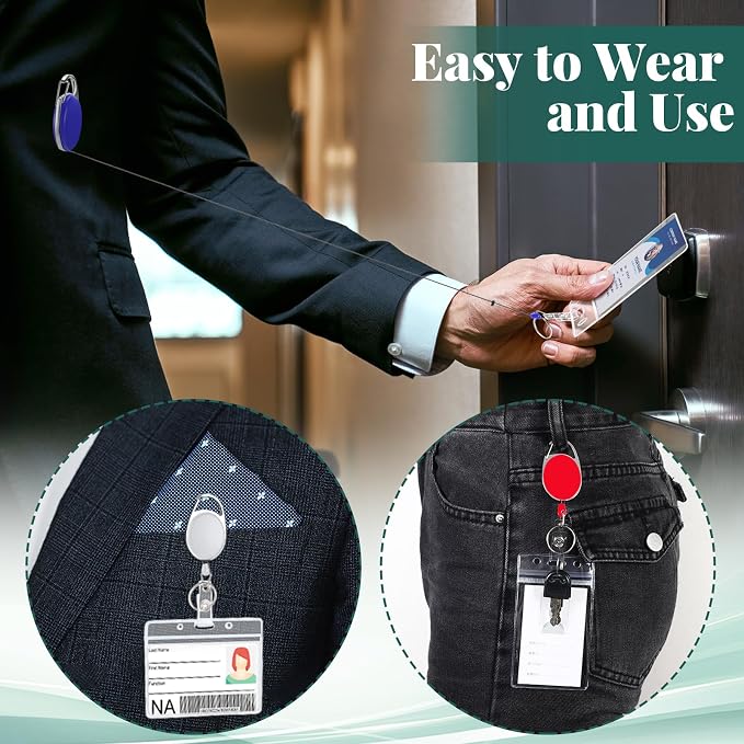 Honoson 20 Pcs Heavy Duty Retractable Badge Reels Batch ID Badge Holder - Image 7