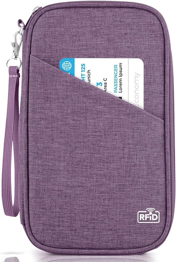 Passport Holder Family, Women Rfid Blocking Passport Wallet, Travel Essentials by Unknown
