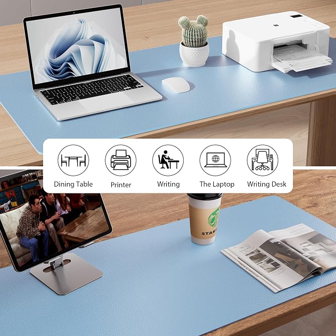 Aothia Faux Leather Desk Mat for Keyboard & Mouse | Creates One Clean Surface - Image 8