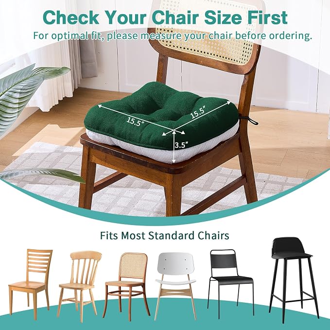 BETU Chair Cushions for Dining Chairs Set of 6, 3.5" Thick Kitchen Table Chair - Image 4