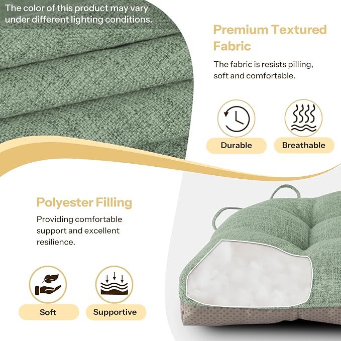 Non Slip Chair Cushions for Dining Chairs Set of 4 Kitchen Chair Cushions - Image 3