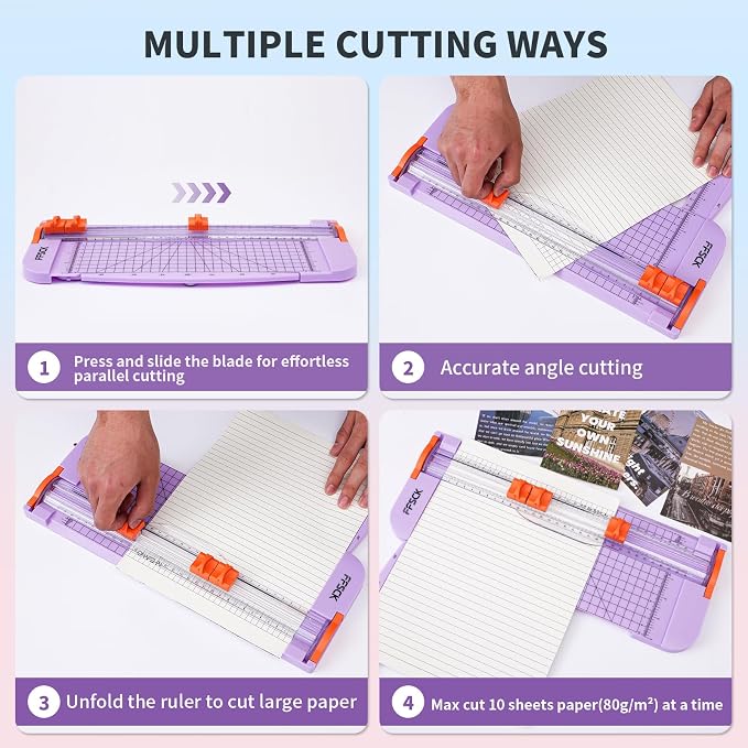 A4 Purple Paper Cutter Slider 12 Inch Titanium Straight Paper Trimmer, Paper - Image 5