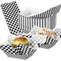 Geosar 100 Pcs Gingham Party Supply Disposable Paper Food Tray Bulk Disposable by Geosar