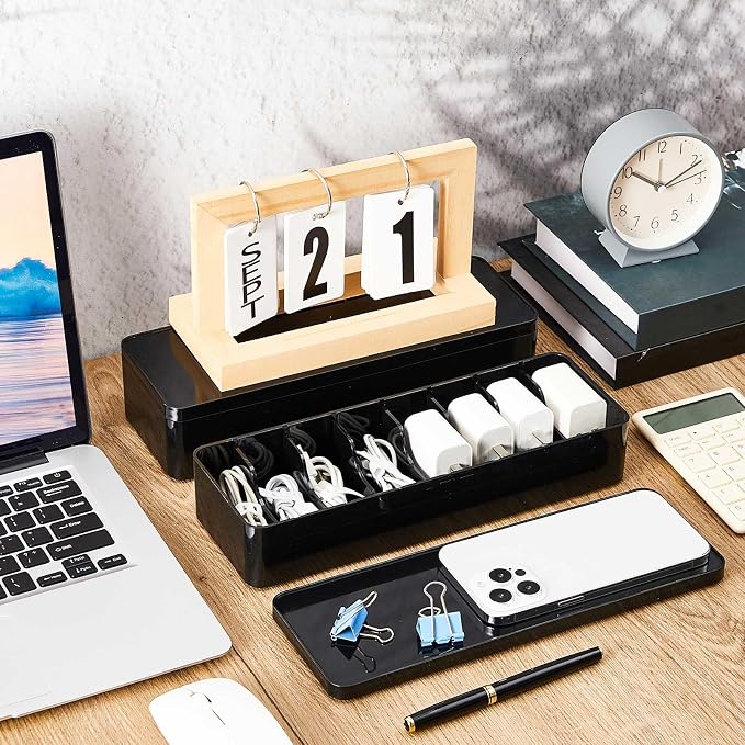 Tatuo 1 Pcs Cord Organizer for Drawer Desktop, Cable Organizer Box - Image 6