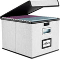 File Organizer Box with Lid, Collapsible File Folder Organizer by Huolewa