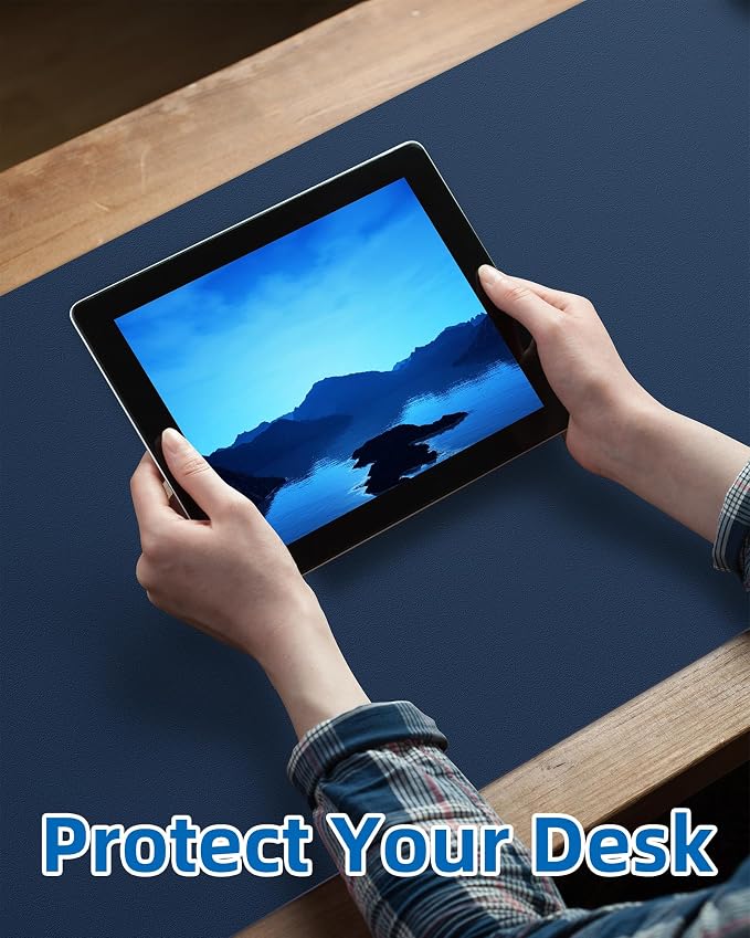 Non-Slip Desk Pad, Mouse Pad, Waterproof PU Leather Desk Protector, Ultra Thin - Image 4