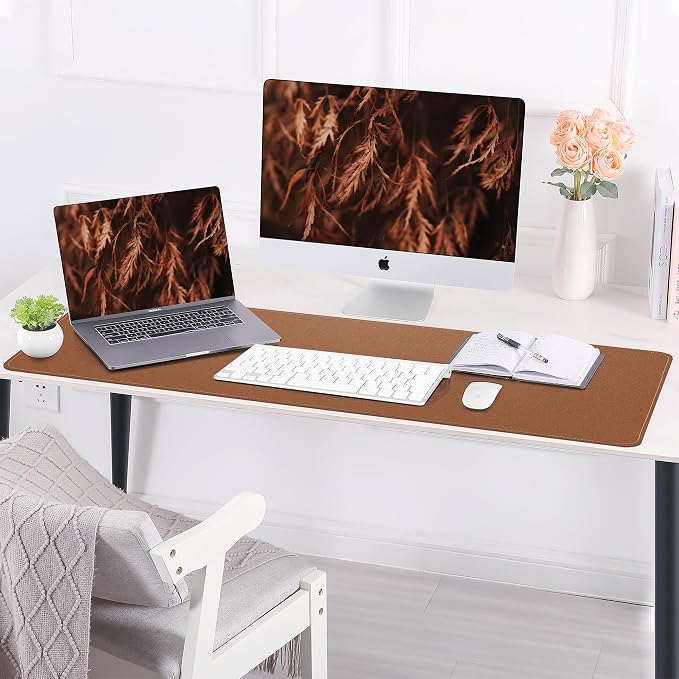 AFIING Cork Desk Mat 55" x 17", Dual-Sided Natural Cork & PU Leather Desk Pad - Image 5