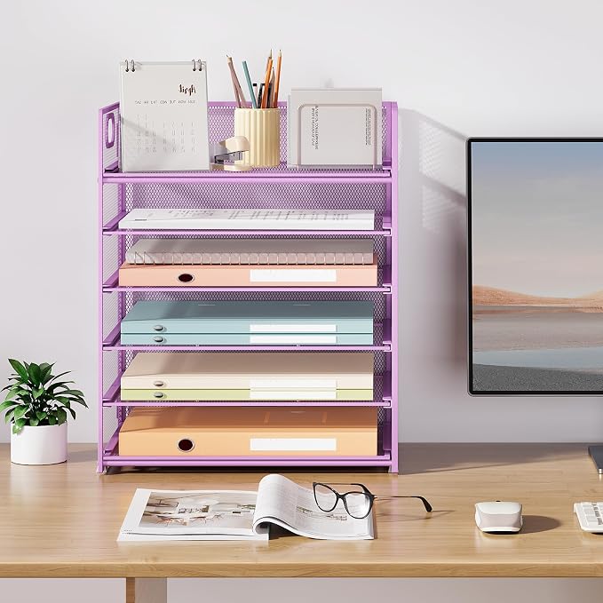 Subekyu 6 Tier Paper File Tray Organizer - Image 7