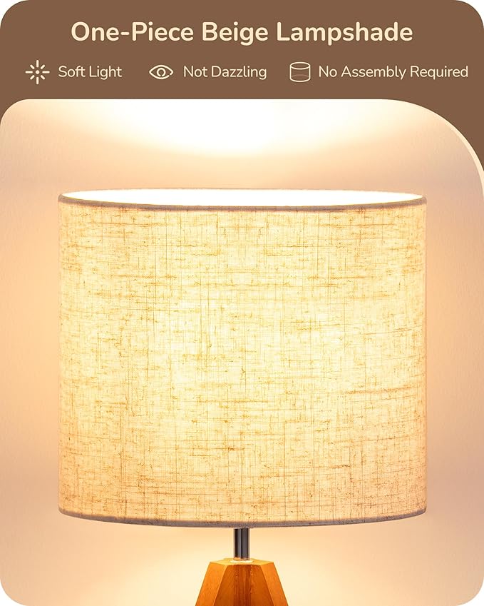 EDISHINE Tripod Table Lamp, Small Cute Bedside Lamp - Image 3